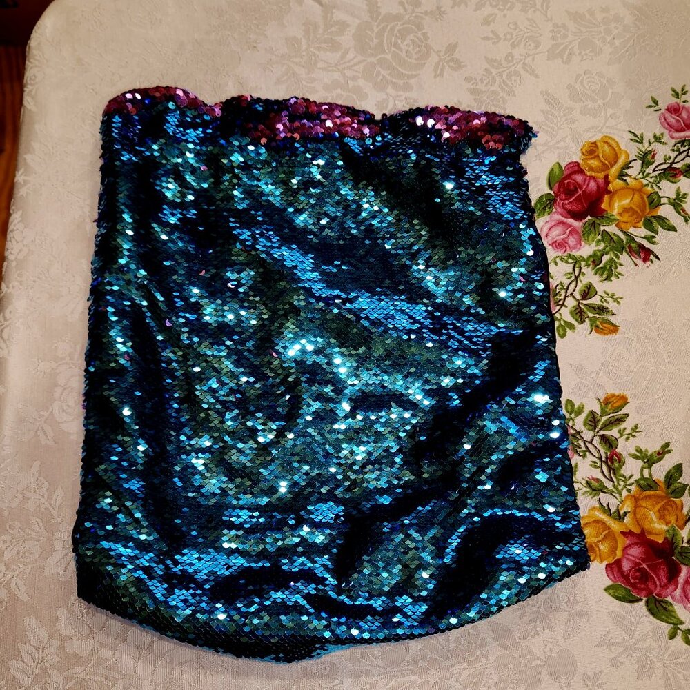 Mermaid Reversible Flip Sequin Drawstring Backpac… - image 1